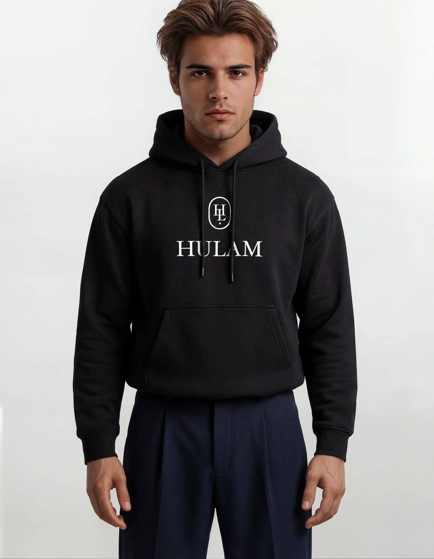 HULAM Unisex French Terry pullover Hoodie Black