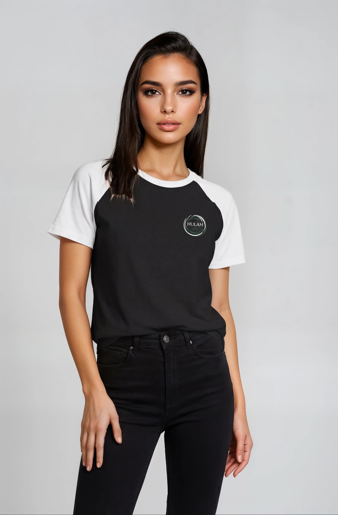 Raglan sleeves T-shirt Black & White