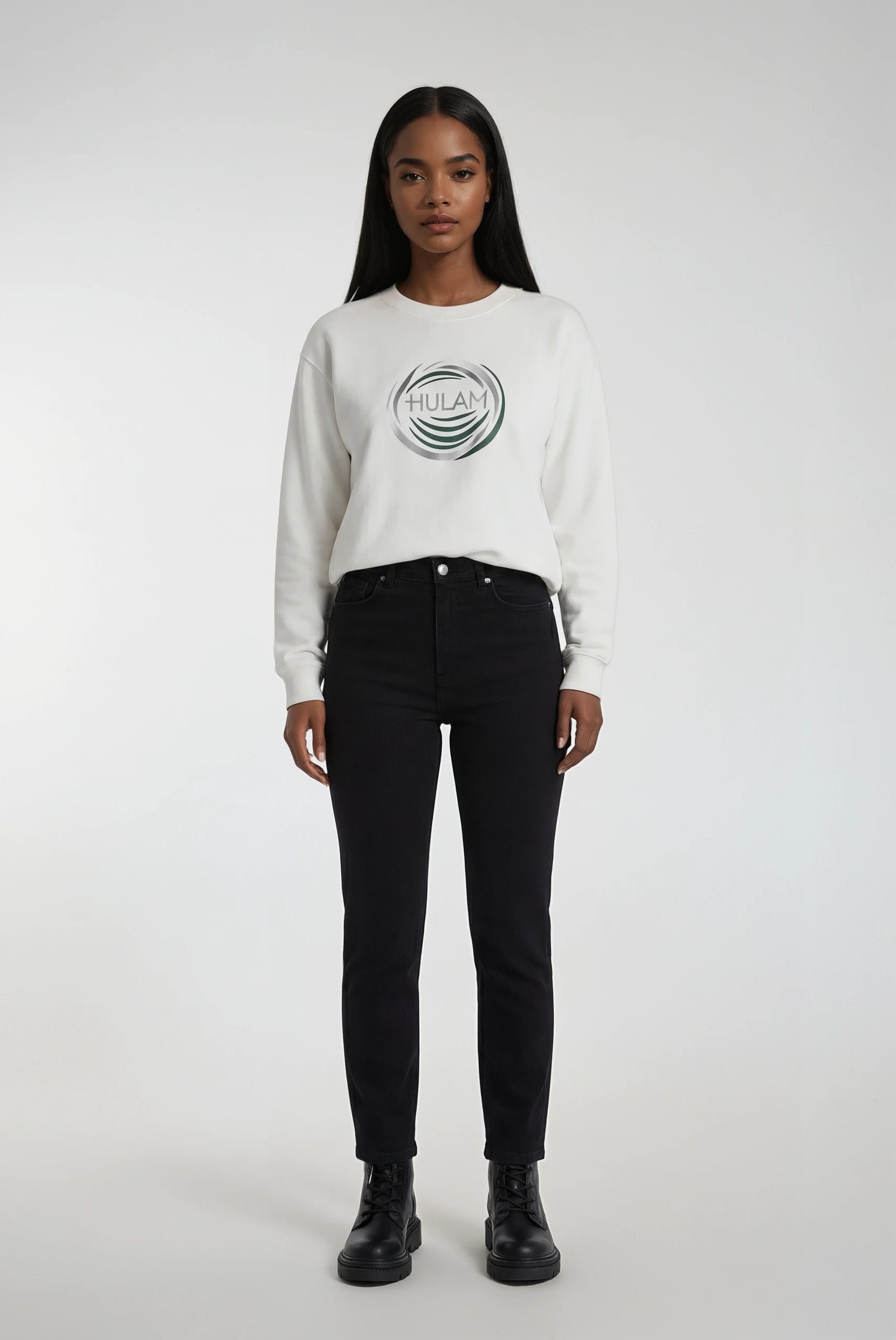 HULAM Unisex French Terry sweatshirt   White